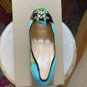 J.Crew Isabella Floral Peep Toe Heels